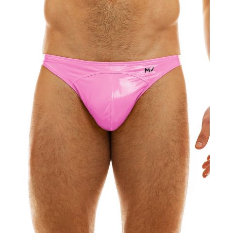 Modus Vivendi Viral Vinyl Low Cut Brief in Neon Roze 