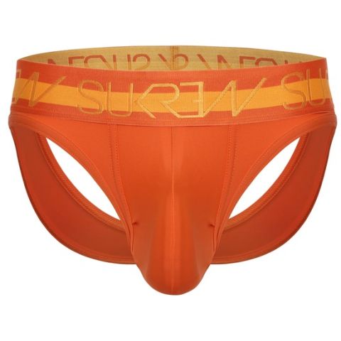 Sukrew V-String in Jaffa Orange mit Neon-Highlights