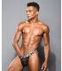 Andrew Christian Sheer Sparkle Stripe Ring Jockstrap In zwart