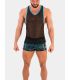 Barcode Tank Top Igor in Zwart/Blauw