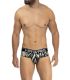 Hawai Printed Microfiber Brief in Militair Groen