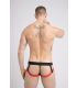 Maskulo Jockstrap met dubbellaags Pouch in Zwart/Rood