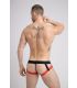 Maskulo Jockstrap met dubbellaags Pouch in Zwart/Rood