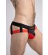 Maskulo Jockstrap met dubbellaags Pouch in Zwart/Rood