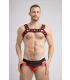 Maskulo Jockstrap met dubbellaags Pouch in Zwart/Rood