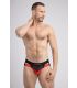 Maskulo Jockstrap met dubbellaags Pouch in Zwart/Rood