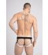 Maskulo Jockstrap met dubbellaags Pouch in Zwart/Wit