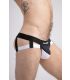 Maskulo Jockstrap met dubbellaags Pouch in Zwart/Wit