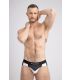 Maskulo Jockstrap met dubbellaags Pouch in Zwart/Wit