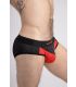 Maskulo Klassieke Mesh Brief in Zwart/Rood