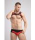 Maskulo Klassieke Mesh Brief in Zwart/Rood