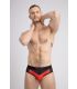 Maskulo Klassieke Mesh Brief in Zwart/Rood