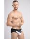 Maskulo Klassieke Mesh Brief in Zwart/Wit