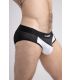 Maskulo Klassieke Mesh Brief in Zwart/Wit