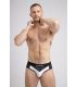 Maskulo Klassieke Mesh Brief in Zwart/Wit