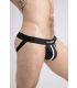 Maskulo Mesh Jockstrap met Witte Contrast Biezen