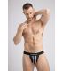 Maskulo Mesh Jockstrap met Witte Contrast Biezen