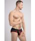 Maskulo Printed Mesh Brief in Rood/Zwart