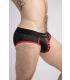 Maskulo Printed Mesh Brief in Rood/Zwart