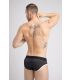 Maskulo Printed Mesh Brief in Wit/Zwart