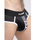 Maskulo Printed Mesh Brief in Wit/Zwart