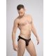 Maskulo Tweelaags Mesh Jockstrap in Rood/Zwart