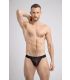 Maskulo Tweelaags Mesh Jockstrap in Rood/Zwart