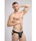 Maskulo Tweelaags Mesh Jockstrap in Wit/Zwart