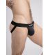 Maskulo Tweelaags Mesh Jockstrap in Wit/Zwart