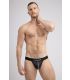 Maskulo Tweelaags Mesh Jockstrap in Wit/Zwart