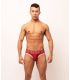 Sukrew V-String in Burgundy / Cream