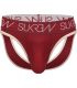 Sukrew V-String in Burgundy / Cream