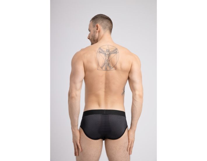 Maskulo Classic Mesh Brief in Black/white