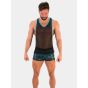 Barcode Tank Top Igor in Schwarz/Blau