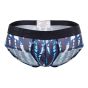 Hawai Printed Microfiber Brief in Dark Blue