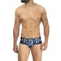 Hawai Printed Microfiber Brief in Dark Blue