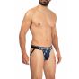 Hawai Printed Microfiber Jockstrap in Dark Blue