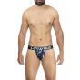 Hawai Printed Microfiber Thong in Dark Blue