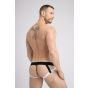 Maskulo Bedruckte Mesh Jockstrap in Weiß/Schwarz