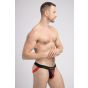 Maskulo Bedrucktes Mesh-Jockstrap in Rot/Schwarz