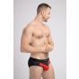 Maskulo Classic Mesh Brief in Black/Red