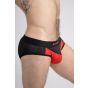 Maskulo Classic Mesh Brief in Black/Red