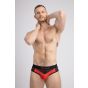 Maskulo Classic Mesh Brief in Black/Red