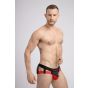 Maskulo Jockstrap mit Doppel Lagiger Pouche in Schwarz/Rot