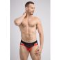 Maskulo Jockstrap mit Doppel Lagiger Pouche in Schwarz/Rot