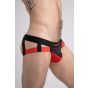 Maskulo Jockstrap with Double Layer Pouch in Black/Red