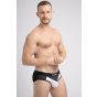 Maskulo Klassischer Mesh Brief in Weiß/Schwarz