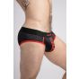 Maskulo Printed Mesh Brief in Black/Red