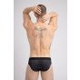 Maskulo Printed Mesh Brief in Black/White