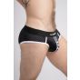 Maskulo Printed Mesh Brief in Black/White